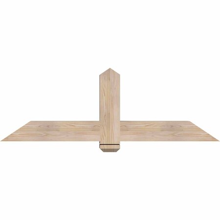Ekena Millwork Eugene Smooth Timber Gable Bracket, Douglas Fir, 60"W x 20"H x 5 1/2"D x 5 1/2"F, 8/12 Pitch GBW060X20X0606EUG00SDF